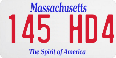 MA license plate 145HD4