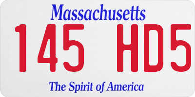 MA license plate 145HD5