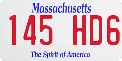 MA license plate 145HD6