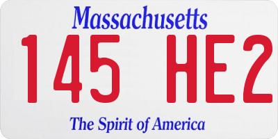 MA license plate 145HE2