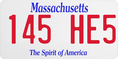 MA license plate 145HE5