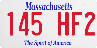 MA license plate 145HF2