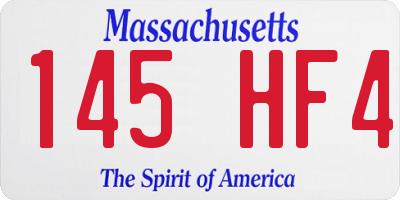 MA license plate 145HF4