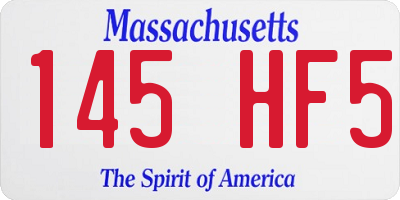 MA license plate 145HF5