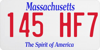MA license plate 145HF7