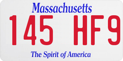 MA license plate 145HF9