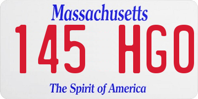 MA license plate 145HG0
