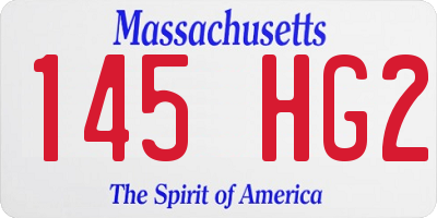 MA license plate 145HG2