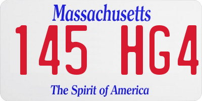 MA license plate 145HG4
