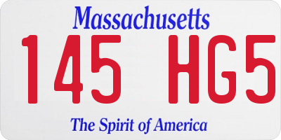 MA license plate 145HG5