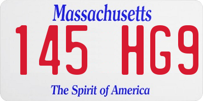 MA license plate 145HG9