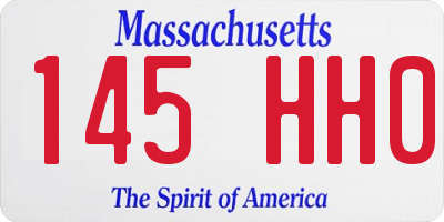 MA license plate 145HH0