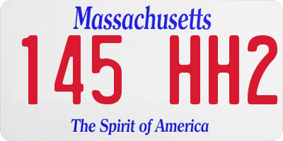 MA license plate 145HH2