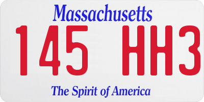 MA license plate 145HH3