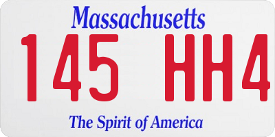 MA license plate 145HH4