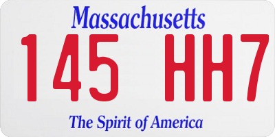 MA license plate 145HH7