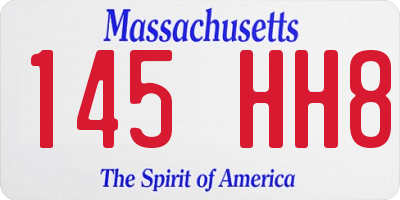 MA license plate 145HH8