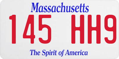 MA license plate 145HH9
