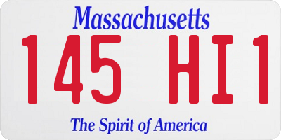 MA license plate 145HI1