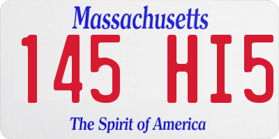MA license plate 145HI5