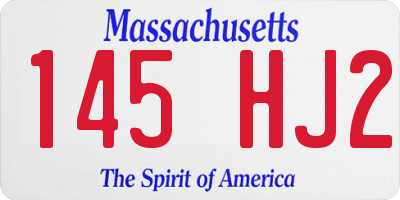 MA license plate 145HJ2