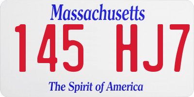 MA license plate 145HJ7