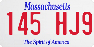 MA license plate 145HJ9