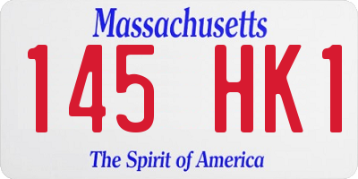 MA license plate 145HK1