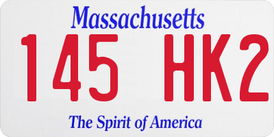 MA license plate 145HK2