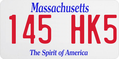 MA license plate 145HK5