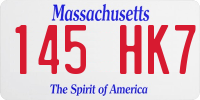 MA license plate 145HK7