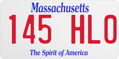 MA license plate 145HL0