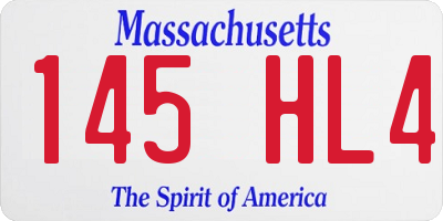 MA license plate 145HL4