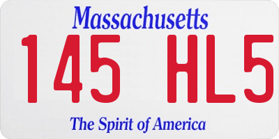 MA license plate 145HL5