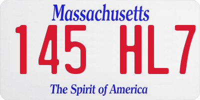 MA license plate 145HL7