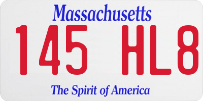 MA license plate 145HL8