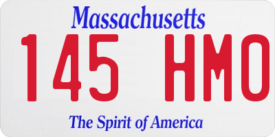 MA license plate 145HM0