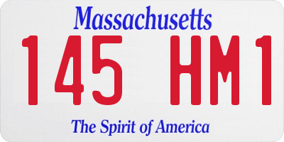 MA license plate 145HM1