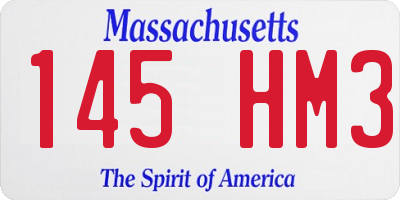 MA license plate 145HM3