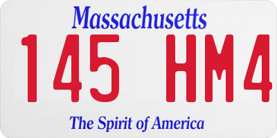 MA license plate 145HM4