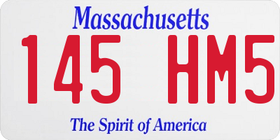 MA license plate 145HM5