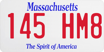 MA license plate 145HM8