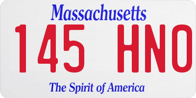 MA license plate 145HN0