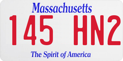MA license plate 145HN2
