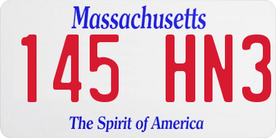 MA license plate 145HN3