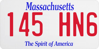 MA license plate 145HN6