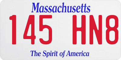 MA license plate 145HN8
