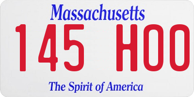 MA license plate 145HO0