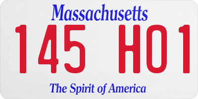 MA license plate 145HO1