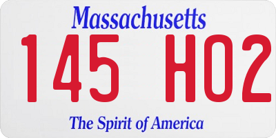 MA license plate 145HO2